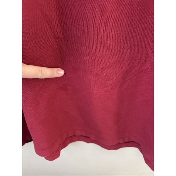 L.L. Bean Men’s Large Maroon Polo Shirt Short Sleeve Wrinkle Resistant Regular - Picture 7 of 8